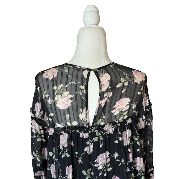 Ulla Johnson Silk Floral Ruffle Mini Swing Dress Size 8 - Picture 6 of 8
